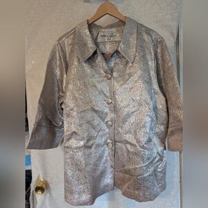 SILVER by AVENUE Metallic Silver Jacket Sz. 24 New‎ With Tags.